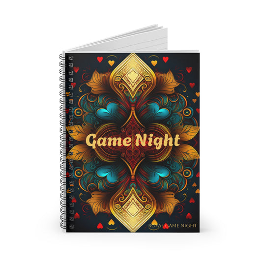 Royal Game Night Spiral Notebook with Lines by Jessica Holter