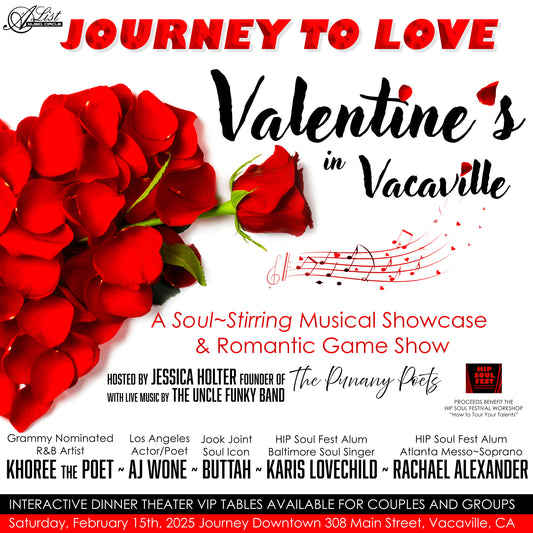 FEB 15, 2025 ~ "Valentine's in Vacaville: Journey to Love"—a full-bodied entertainment experience for your mind, body, and soul.